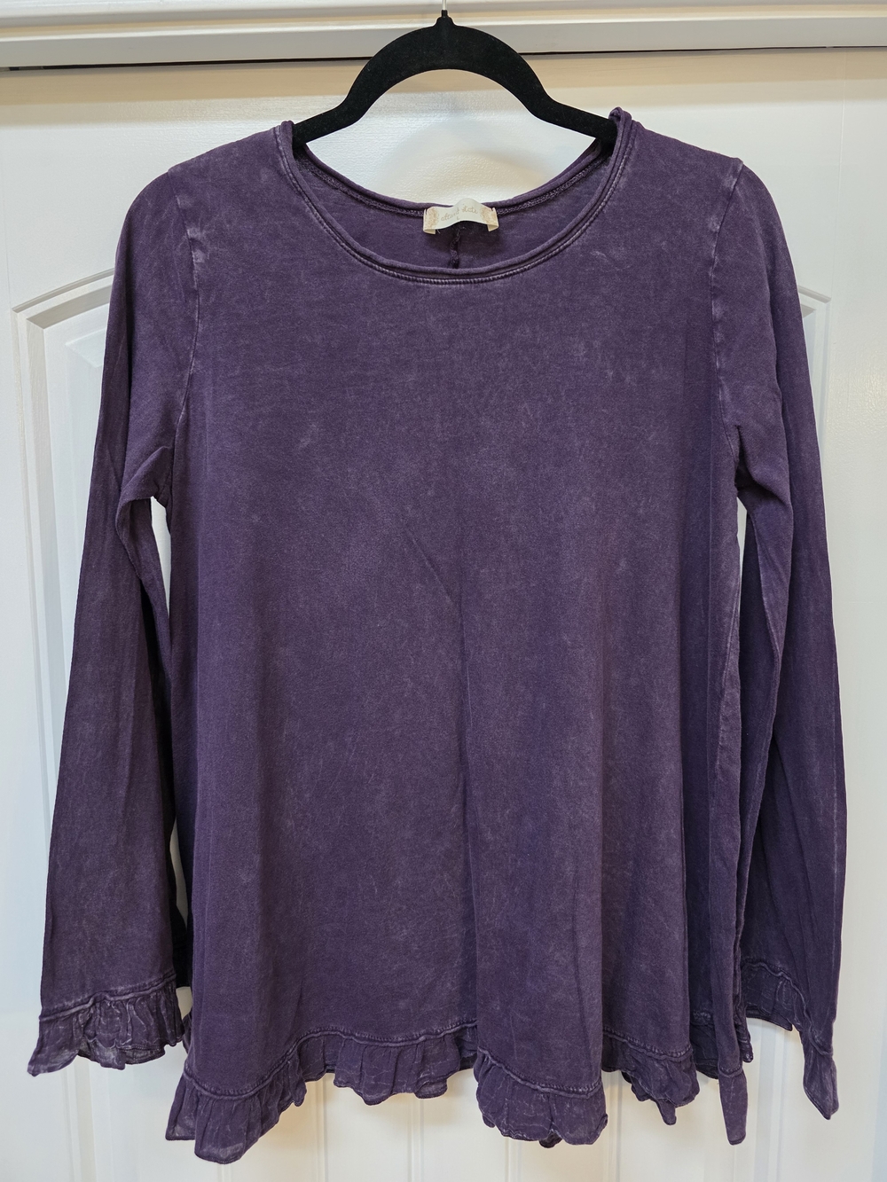 Altar'd State Purple Long Sleeve Ruffle Hem Tunic - Sz L
